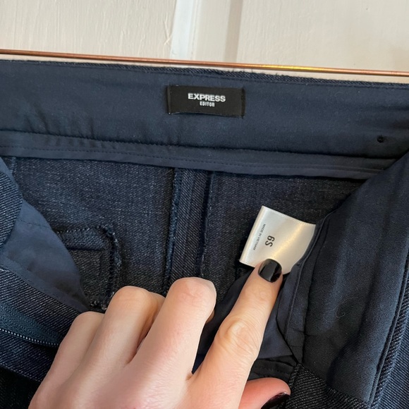 Express Editor Mid Rise Bootcut Pant 6S Heather Blue - Picture 4 of 5